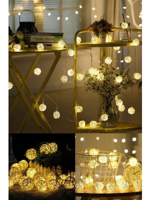 Rattan Model Şerit Led, Dekoratif, 10'lu Paket, Estetik Aydınlatma