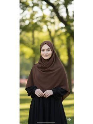 Fresco Scarfs Tesettür Hijab Mısır Medine Ipeği Eşarp 110x110 Acı Kahve