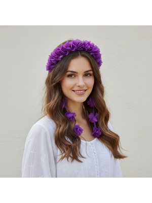 Çiçek Sarkıtlı Özel Gün,nedime,kına,bride To Be Taç,saç Aksesuarı