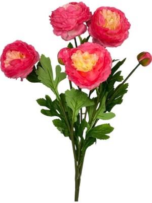 Nettenevime Yapay Çiçek Şakayık Çiçeği Pembe Koyu Renk 2 Çiçek 1 Tomurcuk 50CM