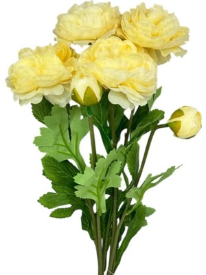 Nettenevime Yapay Çiçek Şakayık Çiçeği Krem Renk 2 Çiçek 1 Tomurcuk 50CM