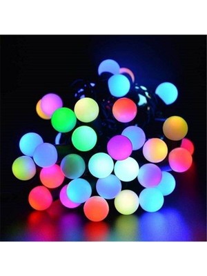 Rgb Boncuk Top LED Işık 5m, Yanıp Sönen, Yılbaşı ve Parti Dekoru