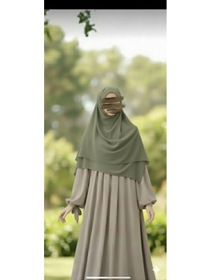 Fresco Scarfs Tesettür Hijab Mısır Medine Ipeği Eşarp 110x110 Küf Yeşili