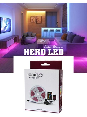 5 Metre Renkli Animasyonlu Rgb Şerit LED Seti Iç Mekan Işıklandırma