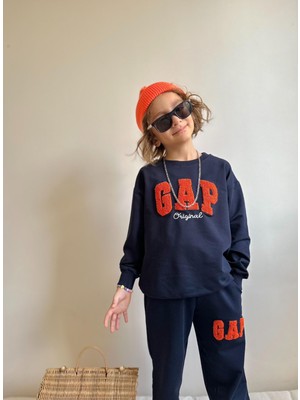 Sacro Kids Süzene Punch Nakışlı 2 Iplik Sweatshirt-Eşofman Altı Mevsimlik Erkek Çocuk Takım