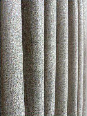 Taç Dizar Hafif Simli Bej Fon Perde 90 x 280 cm Düz Desen Pamuk Kumaş ile Şık Görünüm