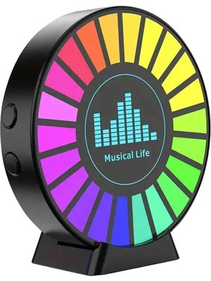 Özbience Renkli Sese Duyarlı Ritim Animasyonlu Müzik Ekolayzer 22 Ledli Şarjlı Disk