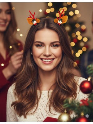 Dodomar Geyik Boynuz Kulaklı 2'li Yılbaşı Toka Seti – Eğlenceli Hediyelik Saç Aksesuarı