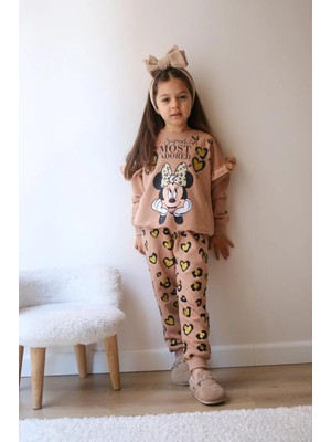 Queen Kids Queenkids Kız Çocuk 6228 Takım Micky Kahve