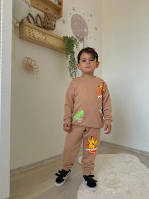 Queen Kids Queenkids Erkek Çocuk 5007 Takım Pokemon Kahve