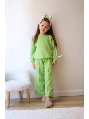 Queen Kids Queenkids Kız Çocuk 5002 Takım Fıstık Yeşil Fiyonk