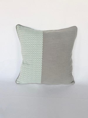 Pemteks Tekstil 45X45 Iki Renkli Balıksırtı Keten Görünümlü Fitilli Kırlent Kılıfı