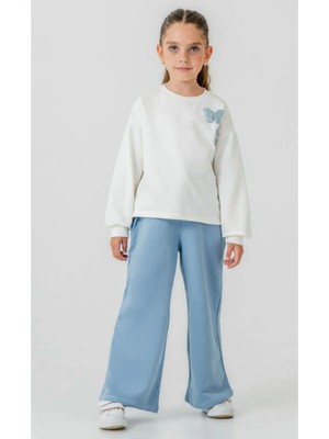 Queen Kids Queenkids Kız Çocuk 4200-011 Takım Kelebekli Mavi