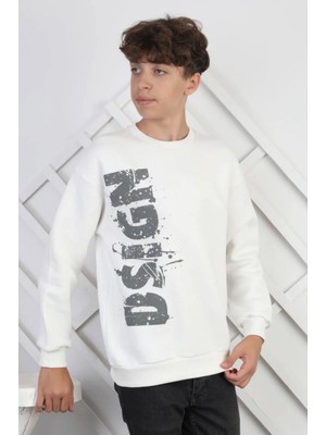 Queen Kids Queenkids Erkek Çocuk B7749 Sweat Ekru Şardonlu