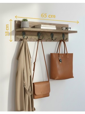 Mobdax Modern Atlantik Elbise & Ceket Askısı | 65 cm Duvar Tipi Portmanto Duvar Askılığı