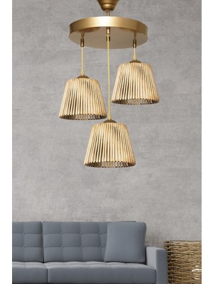 HMY Design Faible 3'lü Avize Natural