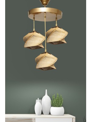HMY Design Sement 3'lü Avize Natural
