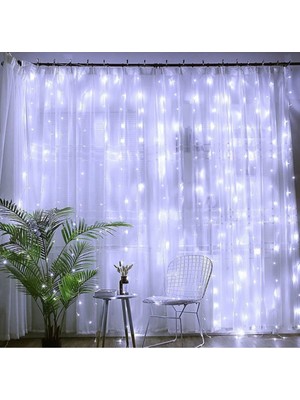 Özbience Kumandalı 3X3M LED Perde, 8 Mod Ambiyans ve Mikro Beyaz Işık