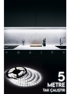 5 Metre Mutfak Tezgah Altı LED Aydınlatma Şeridi Adaptörlü Tak Çalıştır