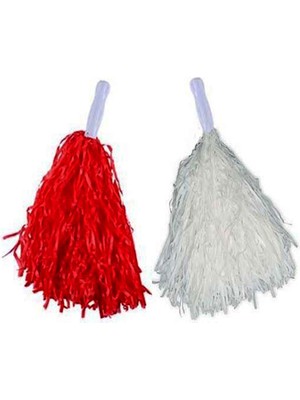 Go İthalat 1 Çift Kırmızı Beyaz Renklerde 23 Nisan Gösteri Ponponu (5332)