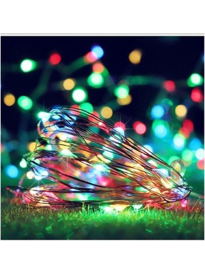 5 mt Renkli Tel LED Dekoratif Aydınlatma, Pilli, Şık ve Parlak Tasarım