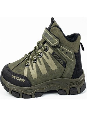 Jagulep Çocuk Erkek Haki Su Geçirmez Içi Yünlü Fermuarlı Bot