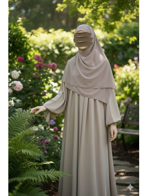 Fresco Scarfs Tesettür Hijab Mısır Medine Ipeği Eşarp 110x110 Bej