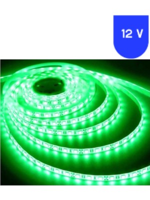 Powerr Led Aydınlatma 12 Volt 8 mm 4040 Smd Yeşil Iç Mekan 60 Ledli 5 Metre Şerit LED
