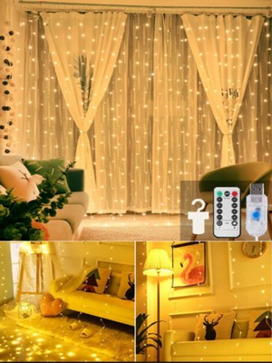 Dekoratif Perde LED 2X2M 200 LED 8 Fonksiyonlu, Şık ve Modern Aydınlatma