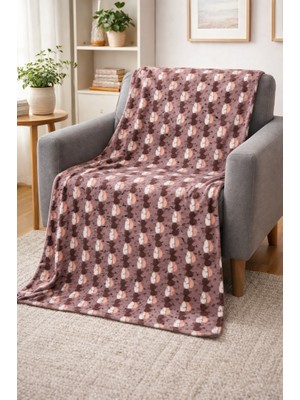 Mulberry Desenli Polar Battaniye Çift Kişilik 195X215 cm