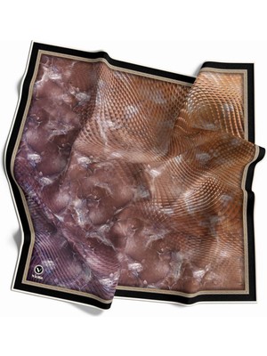 Violla Twill Batik Desenli Pembe Renkli 90X90 Eşarp (Ipek Içermez) Kenar Dikiş Şekli El Dikişli