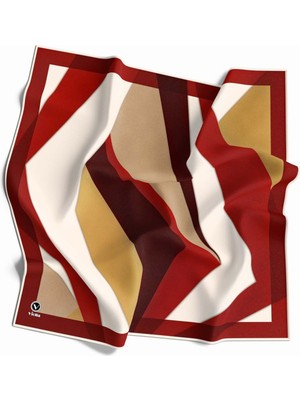Violla Twill Geometrik Desenli Bordo Renkli 90X90 Eşarp (Ipek Içermez) Dikim Şekli : El Dikişi