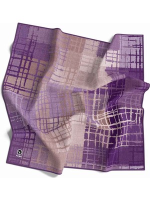 Violla Twill Çizgili Degrade Desenli Mor Renkli 90X90 Eşarp (Ipek Içermez)