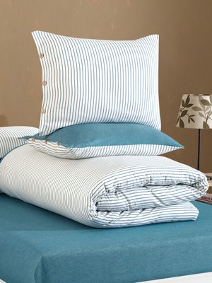 Cottonest Çizgili Nevresim Takımı Tek & Çift Kişilik – Yumuşak Dokulu, Modern Tasarım, Çok Renkli