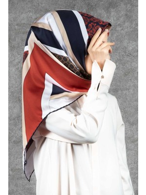 Violla Kadın Twill Eşarp Taba Siyah 90X90