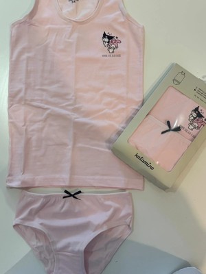 Queen Kids Queenkids Kız Çocuk Iç Giyim K128612 Atlet-Slip Takım Beyaz