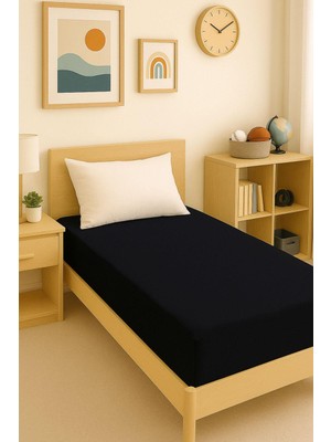Cotenconcept 140 x 200 cm Düz Pamuklu Tek Kişilik Lastikli Fitted Penye Çarşaf