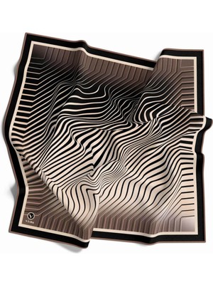 Violla Twill Çizgili Desenli Bakır Renkli 90X90 Eşarp (Ipek Içermez)