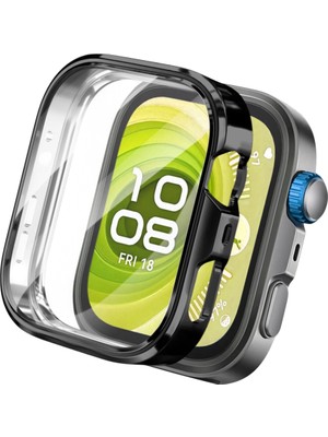Huawei Watch Fit 4 Pro Uyumlu Silikon Ekran ve Kasa Koruyucu Siyah