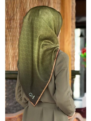 Violla Twill Degradeli Haki Renkli 90X90 Eşarp (Ipek Içermez)