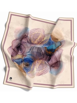 Violla Twill Helezon Batik Desenli Lila Renkli 90X90 Eşarp (Ipek Içermez) Dikim Şekli : El Dikişi