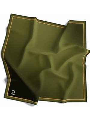 Violla Twill Degrade Desenli Haki Renkli 90X90 Eşarp (Ipek Içermez) Kenar Dikiş Şekli El Dikişli