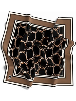 Violla Twill Halka Desenli Bej Renkli 90X90 Eşarp (Ipek Içermez) Kenar Dikiş Şekli El Dikişli
