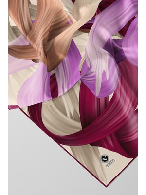 Violla Kristal Helezon Desenli Mürdüm Renkli 90X90 Eşarp (Ipek Içermez) Dikim Şekli : El Dikişi