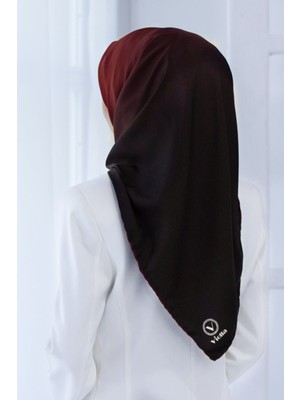 Violla Twill Degrade Desenli Bordo Renkli 90X90 Eşarp (Ipek Içermez) Dikim Şekli : El Dikişi