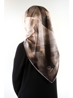 Violla Twill Batik Desenli Vizon Renkli 90X90 Eşarp (Ipek Içermez) Dikim Şekli : El Dikişi