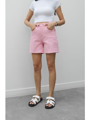 Havoş Pembe Fit Denim Şort