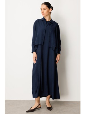 Micca Aller Üst Beden ve Jile Iç Kombin Ipekçe Elbise Ferace-Laci