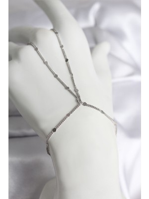 Getittir 316L Çelik Gümüş Renk Parçalı Ezme Zincir Model Kadın Şahmeran - Lisinya