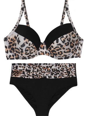 Pierre Cardin Kaplı Balenli Yüksek Bel Bikini Takım